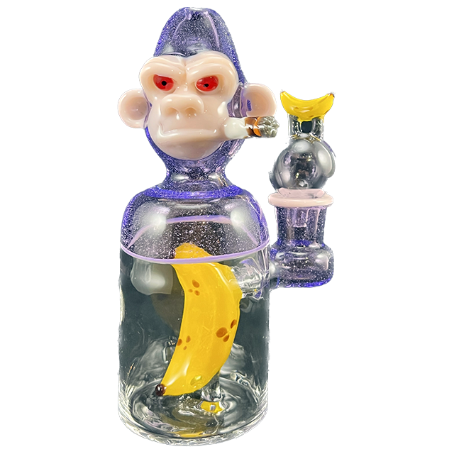 "Smokin' Chimp" in Purple by Jonathan Fischbach AKA TheGlassFish