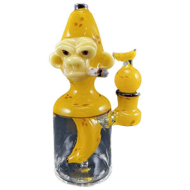 "Smokin' Chimp" in Yellow by Jonathan Fischbach AKA TheGlassFish
