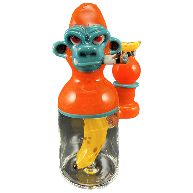 "Smokin' Chimp" in Orange by Jonathan Fischbach AKA TheGlassFish